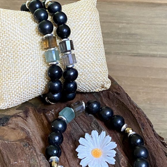 Shungite Fluorite Golden Pyrite Bracelet - Picture 9 of 9